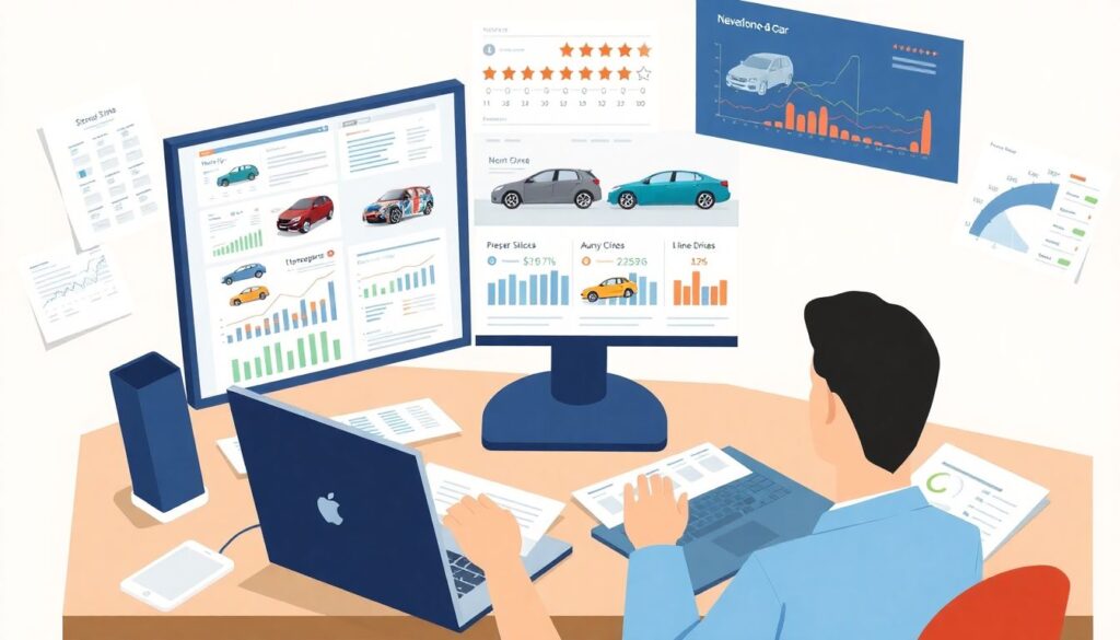 покупка машины - иллюстрация